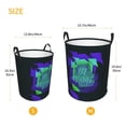 thumbnail image 5 of XMXT Collapsible Laundry Basket, Brave Slogan Purple Print Waterproof Laundry Hamper, 40L Black, 5 of 8