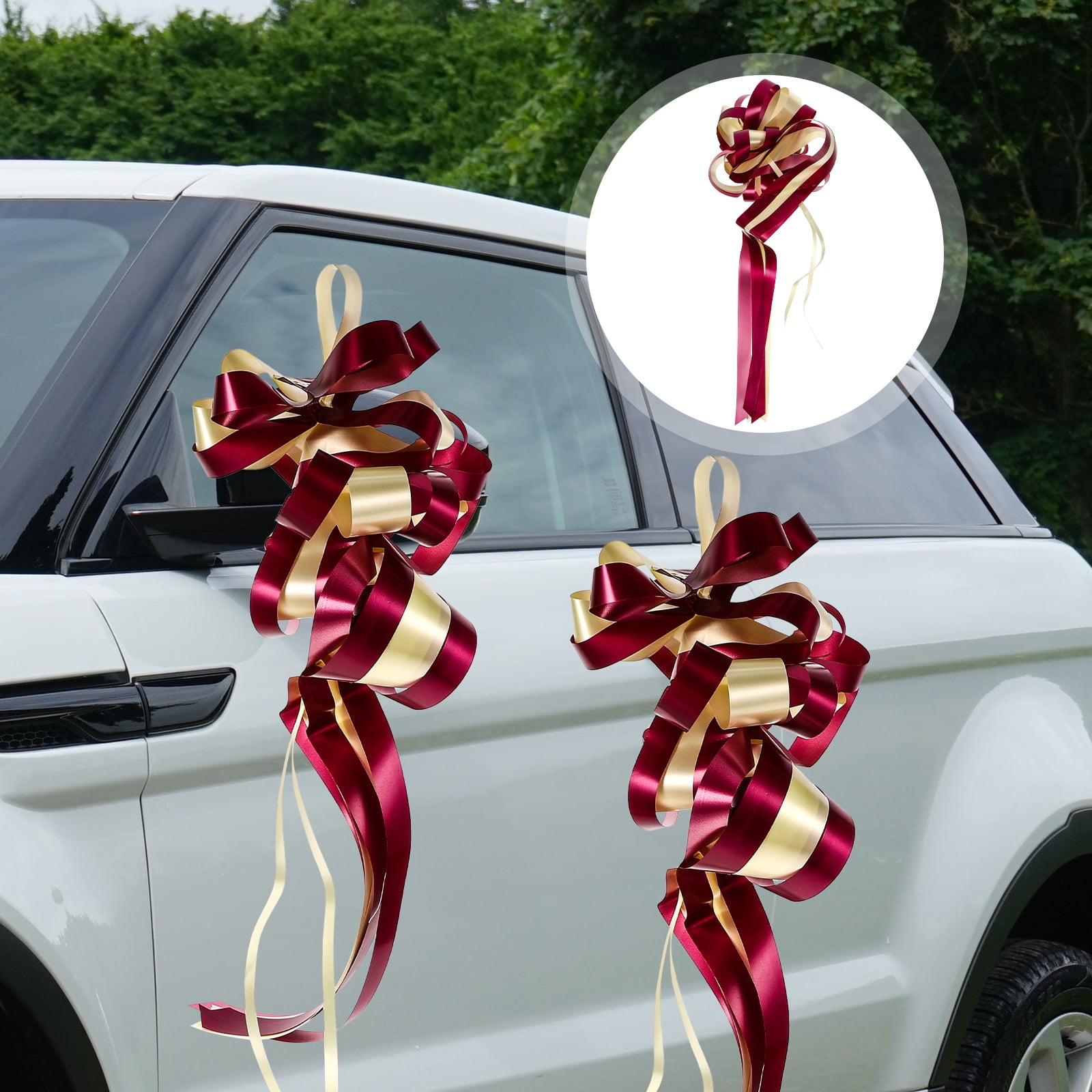 Yesbay 10 Pcs Pull Bow Ribbon Delicate Decorative Romantic Car Party DIY  Festive Pull Flower for Gift Packing 