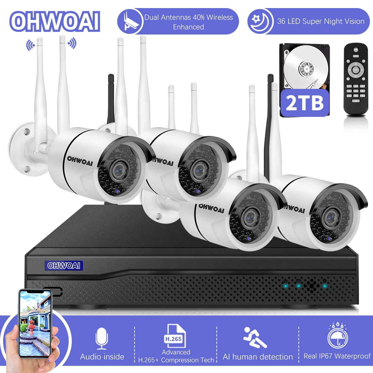 ohwoai security camera system wireless app