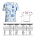 thumbnail image 2 of Beach Seashell Starfish Women's T-Shirt Short Sleeve T Shirts Tops Tee Ladies Loose T, 2 of 6