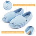 thumbnail image 2 of Diabetic Slippers for Women Memory Foam Arthritis Edema Adjustable Open Toe Swollen Feet House Shoes, Blue 6, 2 of 7
