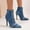 #096-Blue, variant on Wowcloth Women's Fashion Ankle Boots – Chic Front Zipper Buckle Strap Pointed Toe Stiletto Heel for Elegant & Comfortable Party and Casual Occasions
