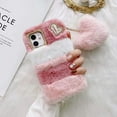 thumbnail image 3 of Compatible with Samsung Galaxy A42 5G Case with Plush Ball,Fuzzy Fluffy Soft Warm Love Hairball Pendant Faux Rabbit Fur Case TPU Back Cover with Chic Bow-Knot,Pink and White, 3 of 11