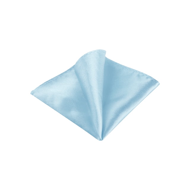 INSPIRE CHIC Men's Pocket Square Solid Color Handkerchiefs Self-folded For Wedding Party Sky Blue One Size