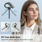 New Bee Bluetooth Headset V5.2 with 500mAh Charging Case,12H Talk Time,ENC Dual-Mic Noise Cancellation,Adjustable Fit,Dual-Device Connection,2 Charging Ways,Multi-System Compatible (PC/Phone/Driver)