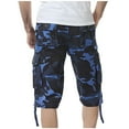 thumbnail image 4 of DeHolifer Men's Camo Cargo Shorts Cotton Relaxed Fit Multi-Pocket Outdoor Camouflage Cargo Shorts Blue 5XL, 4 of 8