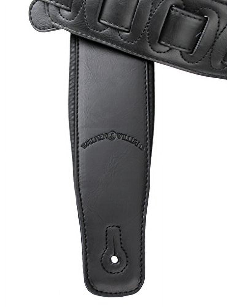 Walker & Williams G-907 Black Leather Guitar Strap with Padded Glove Leather Back