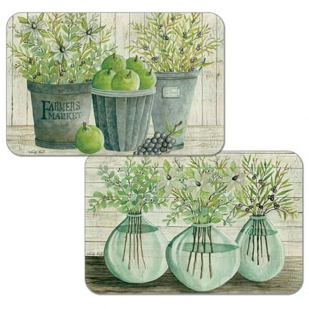 CounterArt  Farmers Market  Reversible Tabletop Plastic Placemat 3 Pack