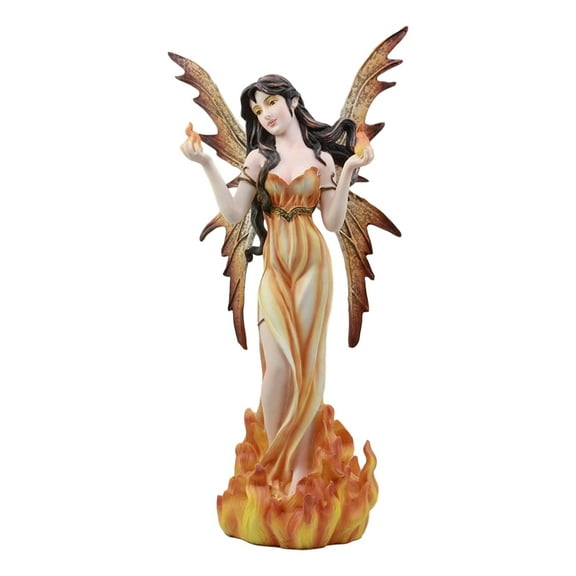 Ebros Elemental Pyre Fire Fairy Figurine Flame Ember Faerie Fantasy Sculpture 12"H
