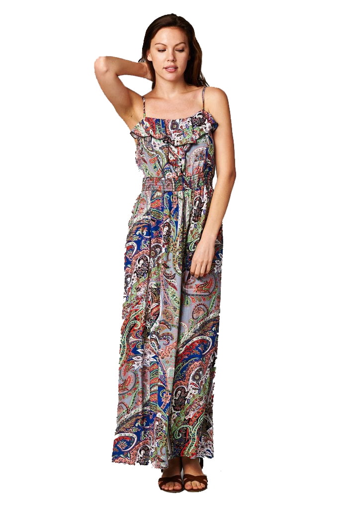 Christine V Smocked Rayon Challis Maxi Dress - Walmart.com