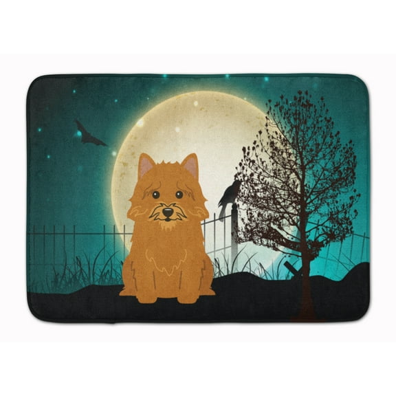 Halloween Scary Norwich Terrier Machine Washable Memory Foam Mat