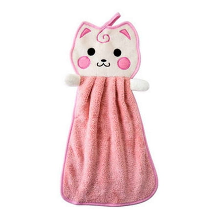 

Baby Kitty Hanging Hand Towel Cartoon Handkerchief Kitchen Newborn Washcloths Bathroom Cat Car Cleaning Cloth Dish Wash Towel