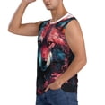 thumbnail image 3 of Fotbe Men's Red Flame Wolf Head Print Men's Sleeveless Muscle Tank Tops Casual T-Shirts for Gym Workout Beach-Large, 3 of 8