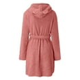 thumbnail image 5 of Zpanxa Nightgowns for Women, Bathrobe for Women Fashion Casual Solid Long Sleeve Ladies Loose Pocket Keep Warm Robes Faux Velvet Sleepwear Dress Nightgowns Pink M, 5 of 7