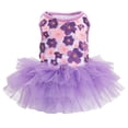 thumbnail image 2 of Dog Dress, Fashion Puppy Tutu Princess Dresses for Small Dogs, Sweet Skirt with Dog Bowknot Clips, Cat Clothes Pet Apparel for Puppies, Purple,XS, 2 of 5