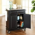 thumbnail image 3 of Crosley Furniture Wood Portable Kitchen Cart in Black & Silver, 3 of 7