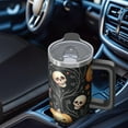thumbnail image 5 of 30 oz Halloween Cute Skeleton Bat Tumbler Insulated Stainless Tumbler, Spooky Pumpkin Coffee Cup Water Bottle, Holiday Gift Idea, 5 of 5