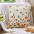 thumbnail image 3 of Pillow Covers 26x26 Set of 2, Orange Green Fall Throw Pillow Covers Decorative Couch Cushion Cover, Pumpkins Botanical Thanksgiving Rustic Microfiber Soft Pillowcases for Bedroom Living Room Sofa, 3 of 9