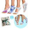 5-PACK MIX Mommy & Me Gift Set (3-PACK Adult Tie Dye Plum Ballerina/Blue Anklet/Grey Allegro + 2-PACK Kids Plum/Blue + Reusable Gift Bag)