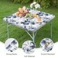 thumbnail image 4 of Pioneer Flower Floral Print Pattern Square Fitted Tablecloth with Elastic Edge,Square Table Cover,Washable Elastic Table Cover for Home Kitchen Party Decor 36"x36", 4 of 6