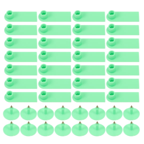 MLINS 100 Pcs Sheep Ear Tags Sheep Ear Tag with Words Livestock Labeling 1.8X5CM Green