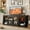 Black, variant on Vineego TV Stand with LED Lights and Power Outlet,65 inch Farmhouse Wood Entertainment Center with Glass Door Storage Cabinet for Living Room,Black