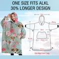 thumbnail image 4 of Oversized Wearable Blanket Hoodie,Jack Russell Terrier Dog and Flower Sherpa Blanket Hoodie with Super Pockets,Super Warm Fuzzy Pullover for Women & Men, 4 of 6