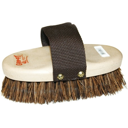 Decker Manufacturing Horse Brush 90 - Firm Palmyra Bristles, Long Strap Handle - Regular