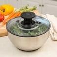 OXO Stainless Steel Salad Spinner with Locking Lid Rubber Bottom