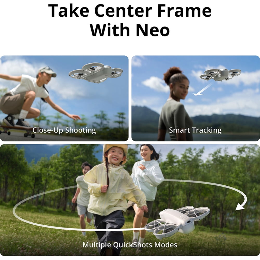 DJI Neo Drone Fly More Combo With 3 Batteries and RC-N3 Remote Bundle with 2 YR CPS Extended Warranty, Tech Smart USA Drone Essentials Plus Software Bundle, Landing Pad & Backpack