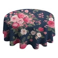 thumbnail image 4 of Pioneer Flower Floral Print Pattern Round Tablecloth 60"x60",Wrinkle Wipeable Table Cloth for Kitchen Dining Room Picnic Patio Party, 4 of 6