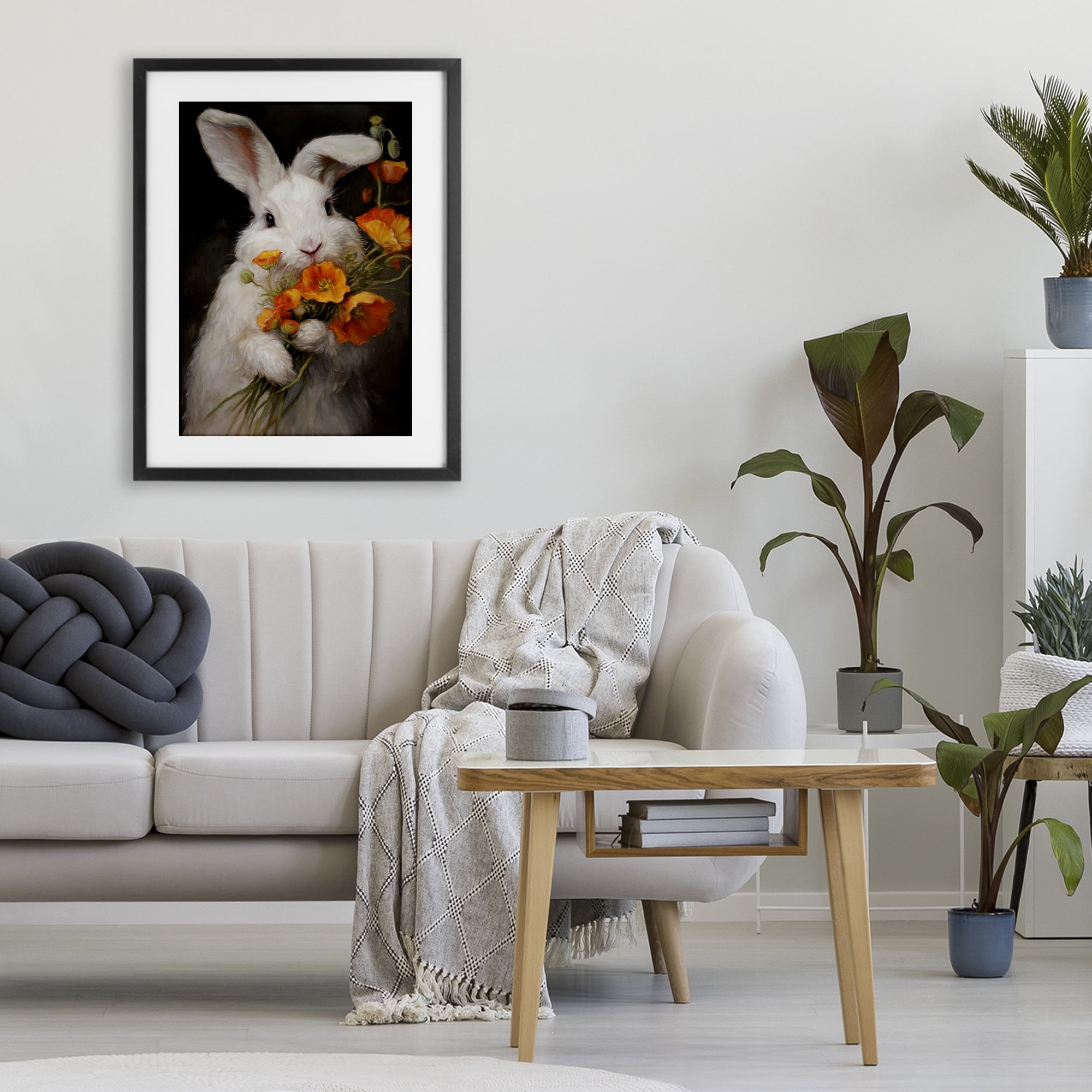 Stupell Industries Floppy Loves Her Poppies Black Framed Print Under Glass, design by Tina LeCour