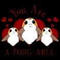 thumbnail image 2 of Men's Star Wars Valentine's Day You Are A-Porg-Able Sweatshirt Black 2X Large, 2 of 4