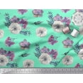thumbnail image 2 of Soimoi Moss Georgette Fabric Leaves,Succulent & Anemone Flower Print Fabric by the Yard 42 Inch Wide, 2 of 3