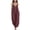 Wine, variant on WHLBF Pants for Women V Neck with Adjustable Straps Side Slits and Pockets Jumpsuit Black L