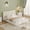 Off White-90.5''-Floating with Frame, variant on King Size Bed Frame, Sherpa Upholstered Platform Bed Frame, Soft Cloud Floor Bed with Headboard, Footboard, 2 Side Shelf, Metal Slats Support, No Box Spring Needed, Easy Assembly, Off White