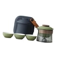 thumbnail image 1 of Mini viajes de cerámica TEAT Juego de té de vidrio al aire libre 1 olla 3 tazas de téware para la oficina de senderismo del día de la casa del día del Gris, 1 of 8