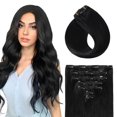 thumbnail image 1 of Extensiones de cabello YILITE Clip in Real Human Hair Black, 1 of 6