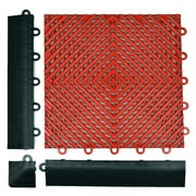 Greatmats Open Grid Interlocking Garage Floor Tiles, Black 25 Pack 1x1 Ft