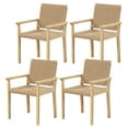 thumbnail image 1 of Gymax 4PCS Chair Rubber Wood Dining Armchairs Paper Rope Woven Seat Balcony Patio, 1 of 4