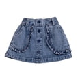 thumbnail image 2 of Conairie Girls Denim Skirts Short Flared Pleated Toddler Jean Skorts Kids Comfortable Elastic Mini Skirt 3-4 Y, 2 of 6