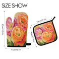 thumbnail image 2 of Yayeee Oven Mitts and Pot Holder Set of 4 Heat Resistant Kitchen Gloves Baking Hot Pad, Pink Abstract Floral, 2 of 5