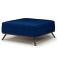 thumbnail image 4 of Simpli Home Owen 36" W Mid Century Coffee Table Storage Ottoman in Blue Velvet Fabric, 4 of 11