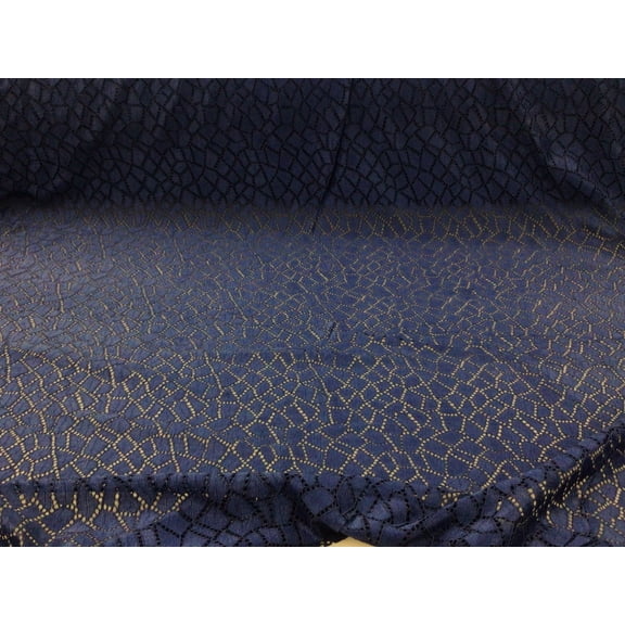 Embroidered Stretch Lace Apparel Fabric Sheer Abstract Prussian Blue WW411