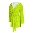thumbnail image 4 of Long Sleeve Cotton Robes for Women Fleece Women's Nightgowns & Sleepshirts Oversize Cute Women's Sleepwear House Womens Robe Green, 4 of 9