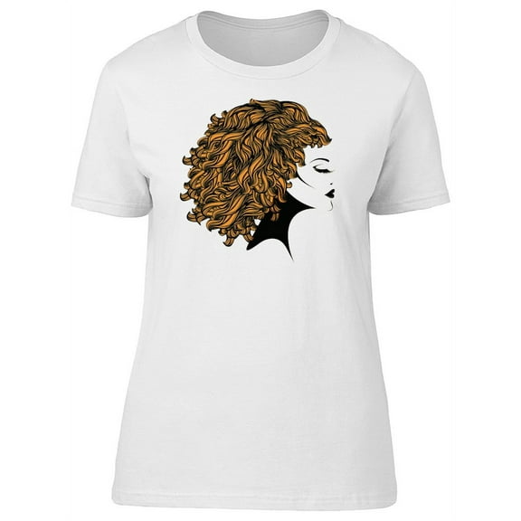 Woman With Yellow Afro T-Shirt Women -Image by Shutterstock, Female XX-Large