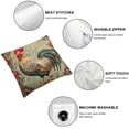 thumbnail image 4 of JRXY Throw Pillow Covers Vintage Farmhouse Rooster Decorative Throw Pillow Case Cushion Cover Watercolor Chicken Pillowcase Home Office 2 pcs White, 4 of 6
