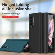 Samsung Galaxy Z Fold 3 5G Case with Tempered Glass Screen Protector, Dteck Ultra Thin Full Protection Cover Hard PC Anti-Scratch Shockproof Protective Phone Case for Samsung Galaxy Z Fold 3, Clear