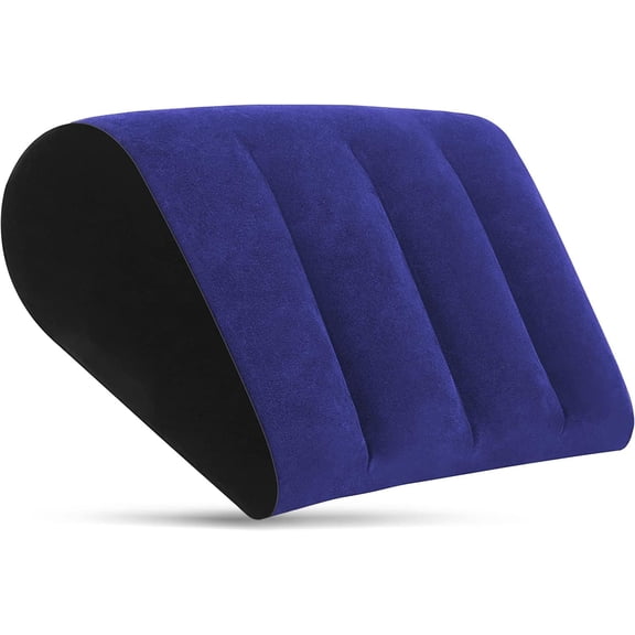 KOMI Inflatable Wedge Pillow Blue Minimalist Yoga Posture Aid Cushion Lumbar Leg Support Pillow Reduces Waist and Back Pressure Wedge Cushion for Sleeping, Leg Elevation, Travel