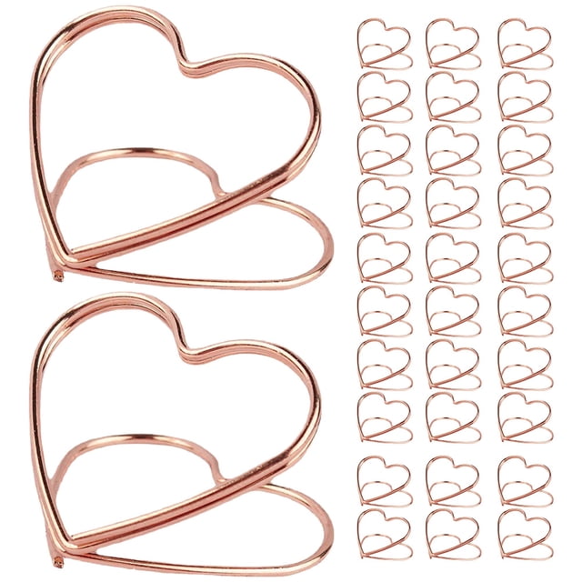 32 porta tarjetas con forma de corazón para mesas de fiesta.